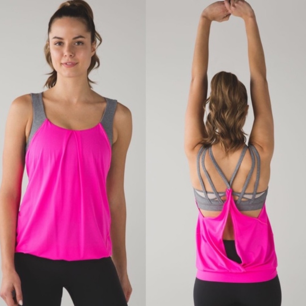 Lululemon Nouveau Limits Raspberry Glo Bra Tank